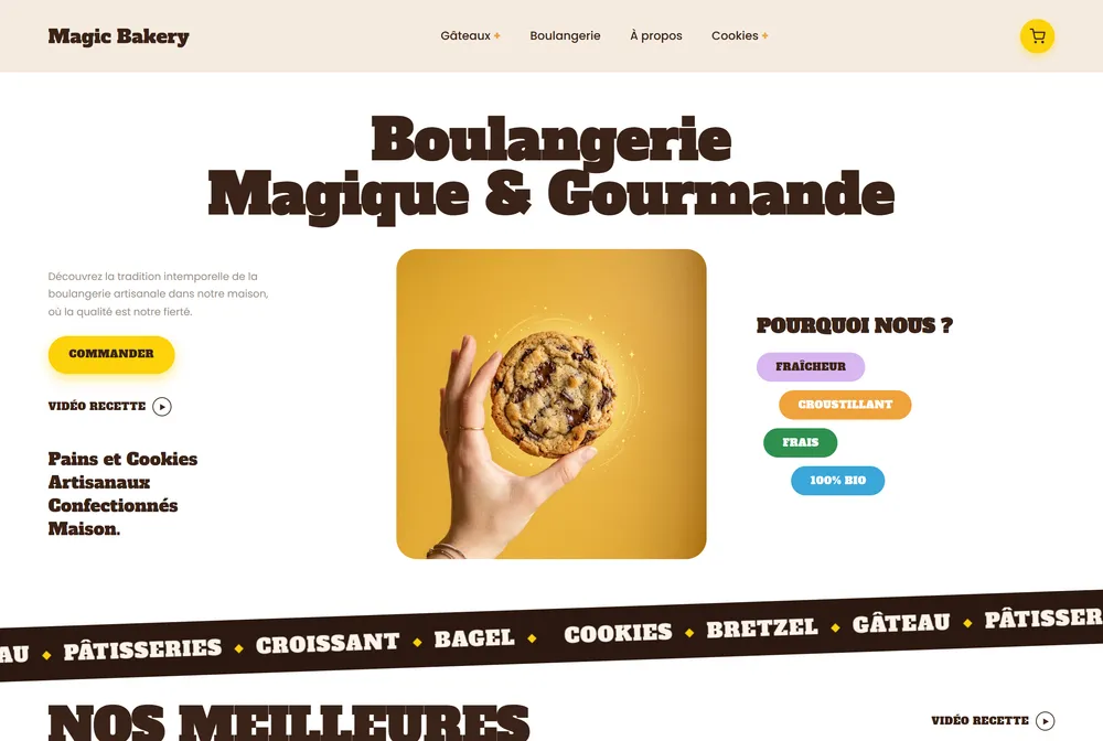 Aperçu du site Magic Bakery