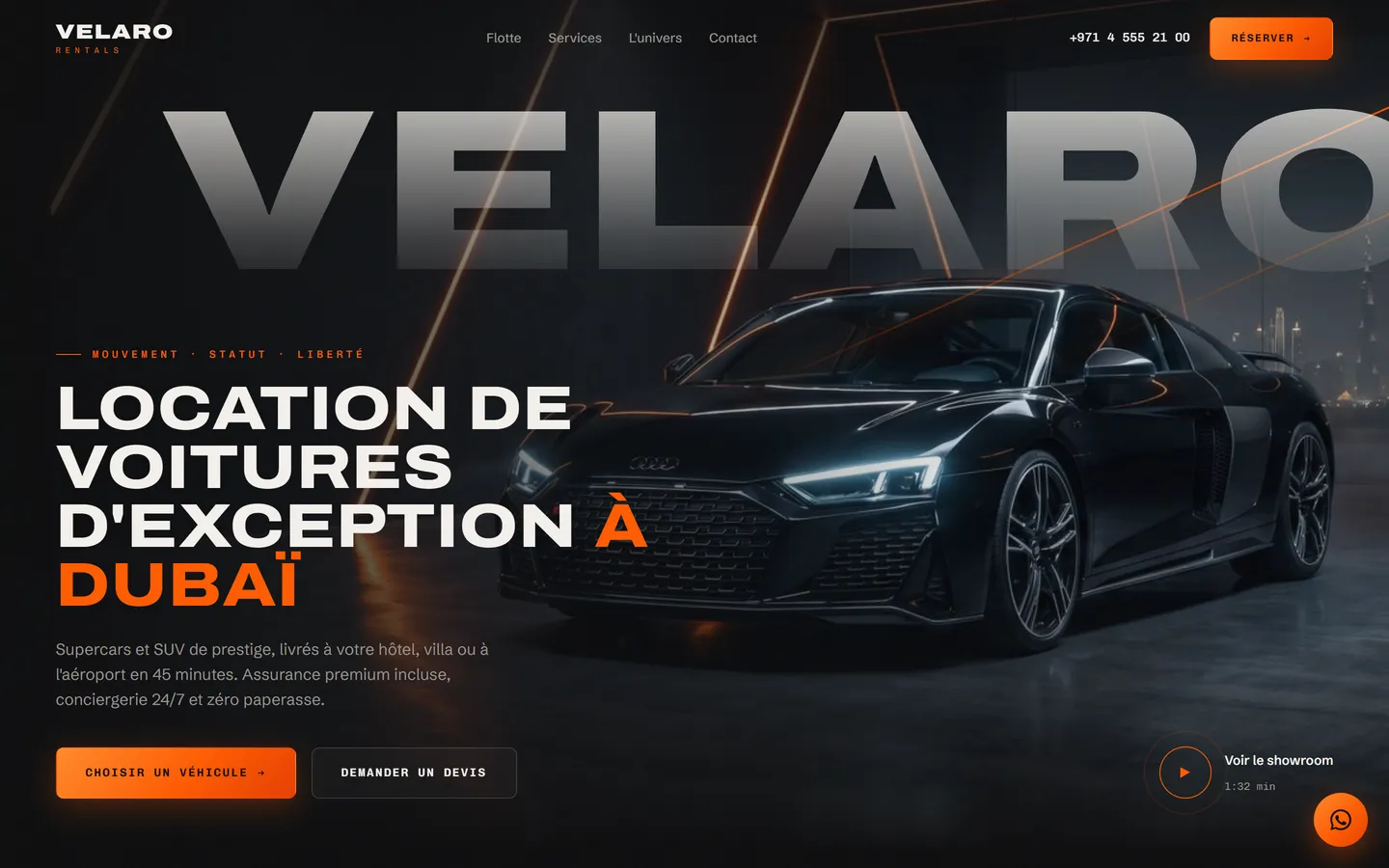 Aperçu du site Velaro Rentals