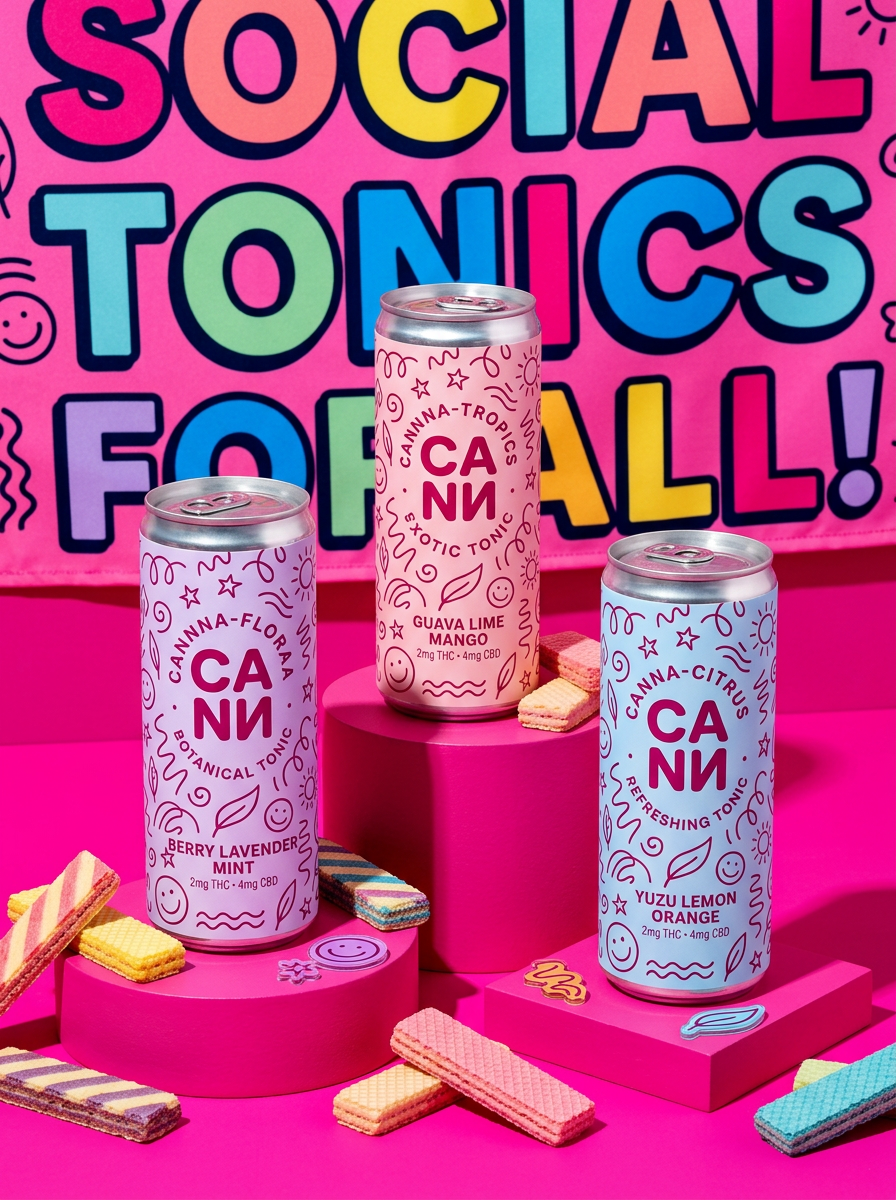 Three pastel Cann cans