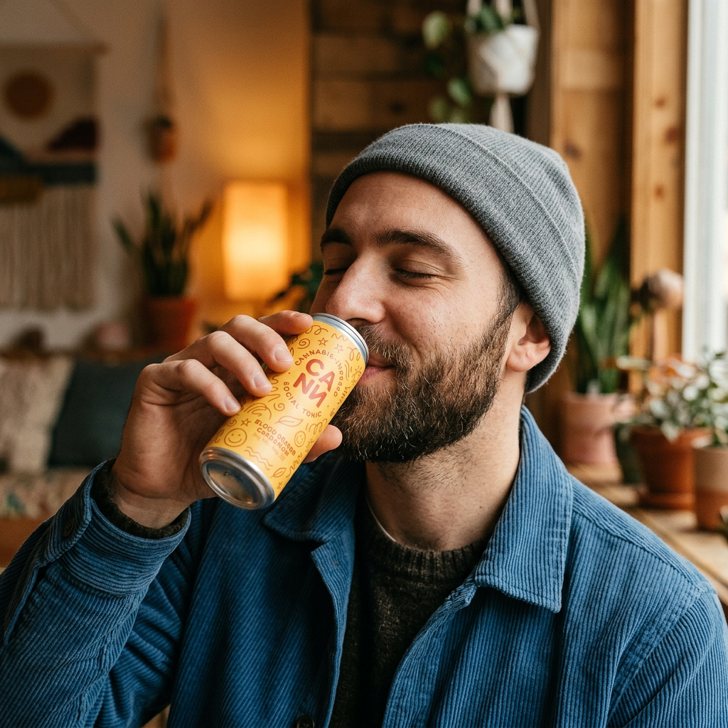 Man drinking a Cann
