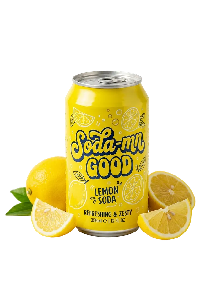 Canette de soda saveur citron