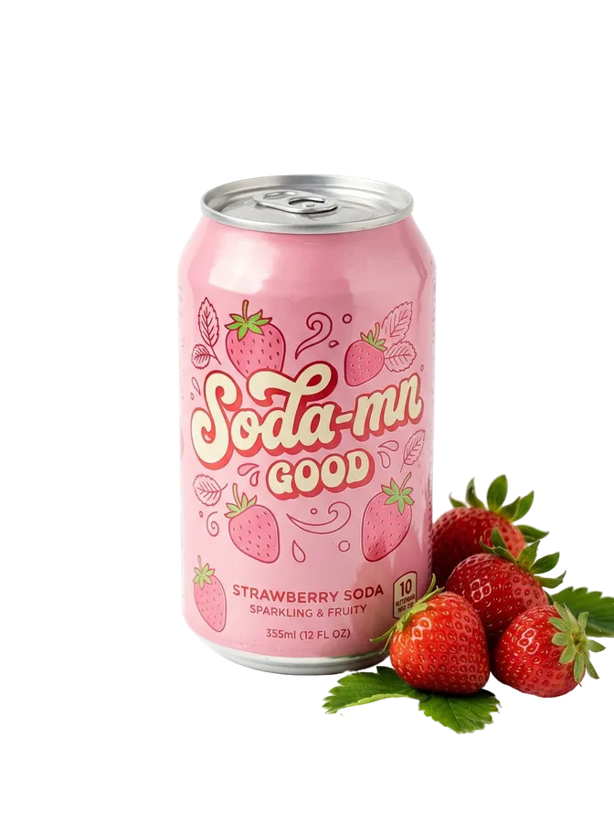 Canette de soda saveur fraise