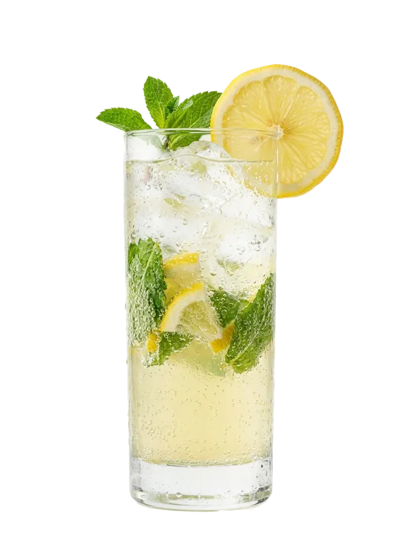 Verre de soda pétillant